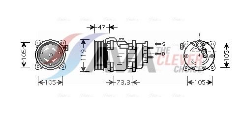 AVA CLEVER CHOICE PEK242 Compressor, air conditioning