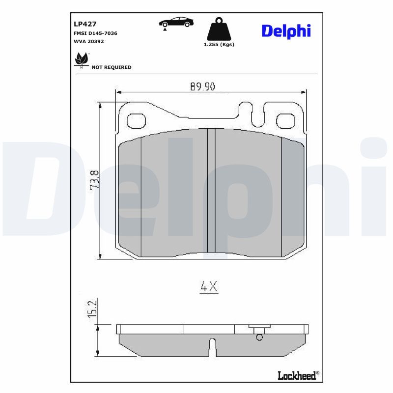 DELPHI LP427 Brake pad set, disc brake