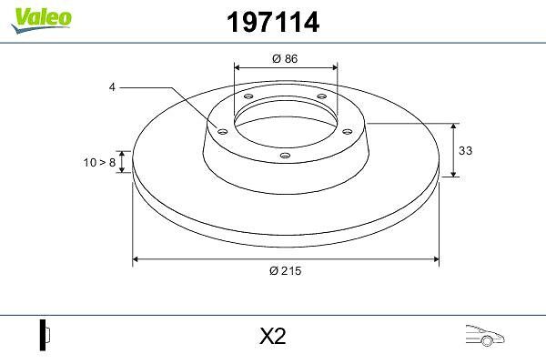 VALEO 197114 Brake disc