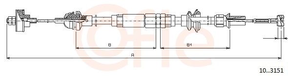 COFLE 92.10.3151 Cable pull, clutch control
