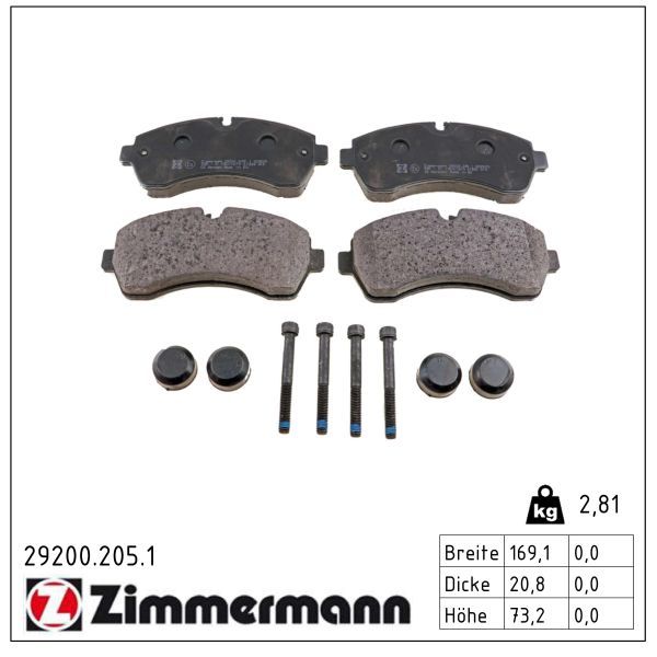 ZIMMERMANN 29200.205.1 Brake pad set, disc brake