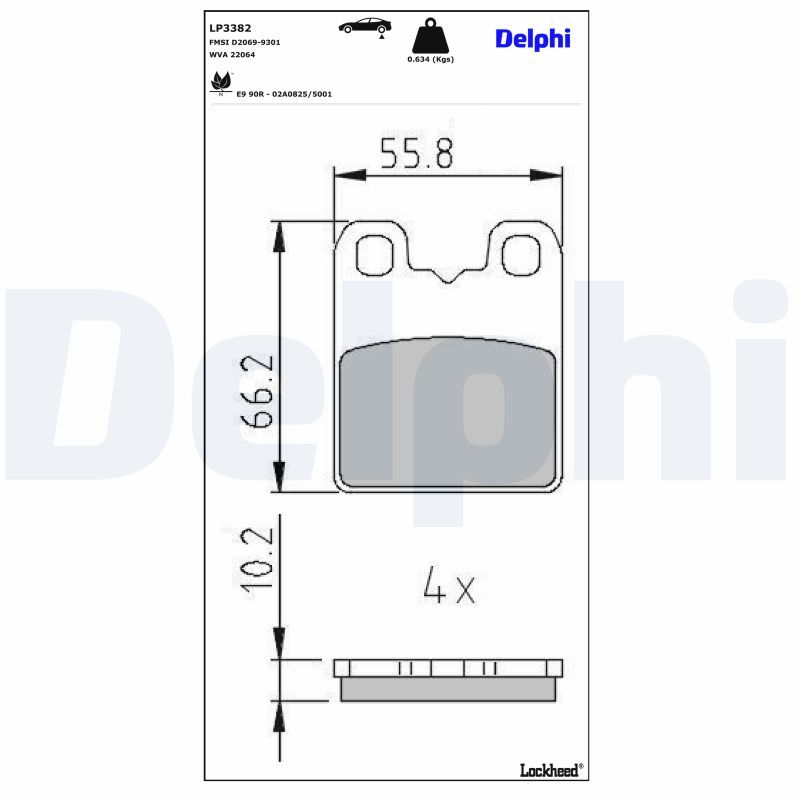 DELPHI LP3382 Brake pad set, disc brake