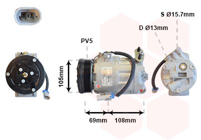 VAN WEZEL 3700K373 Compressor, air conditioning
