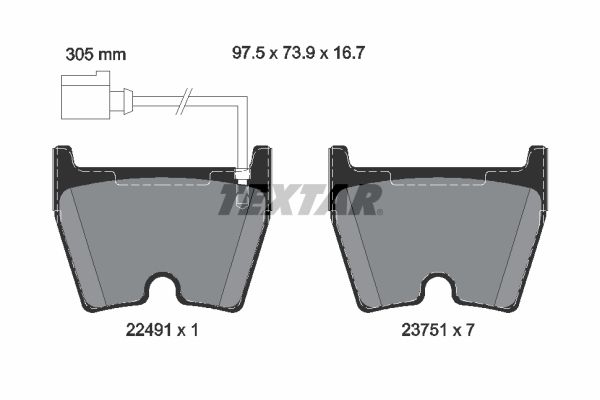 TEXTAR 2249101 Brake pad set, disc brake
