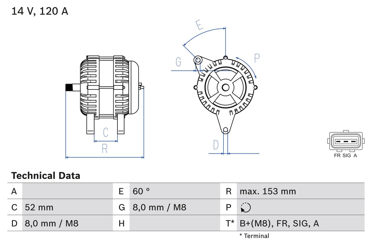 BOSCH 0 986 083 080 Alternator