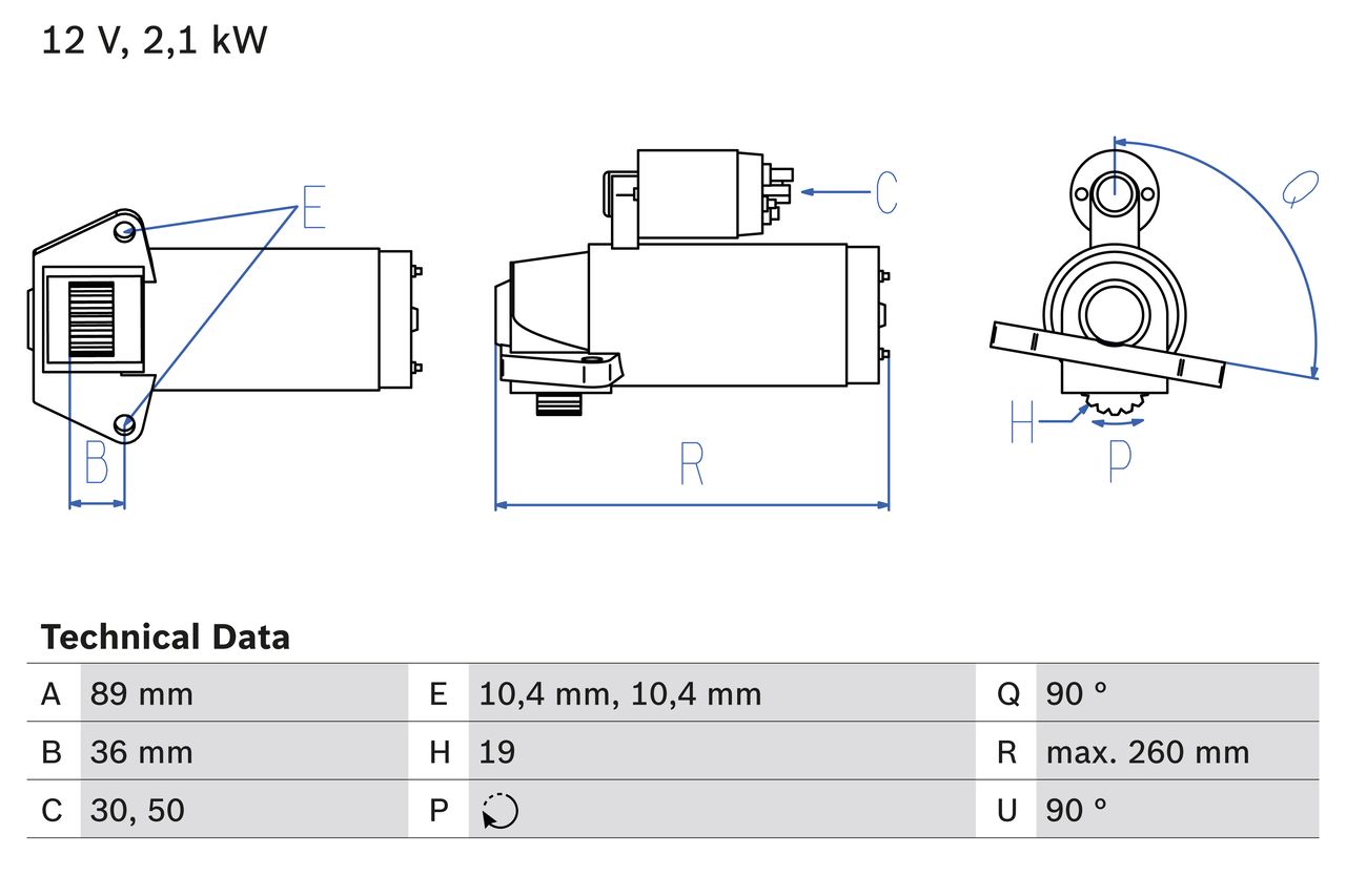 BOSCH 0 986 021 351 Starter