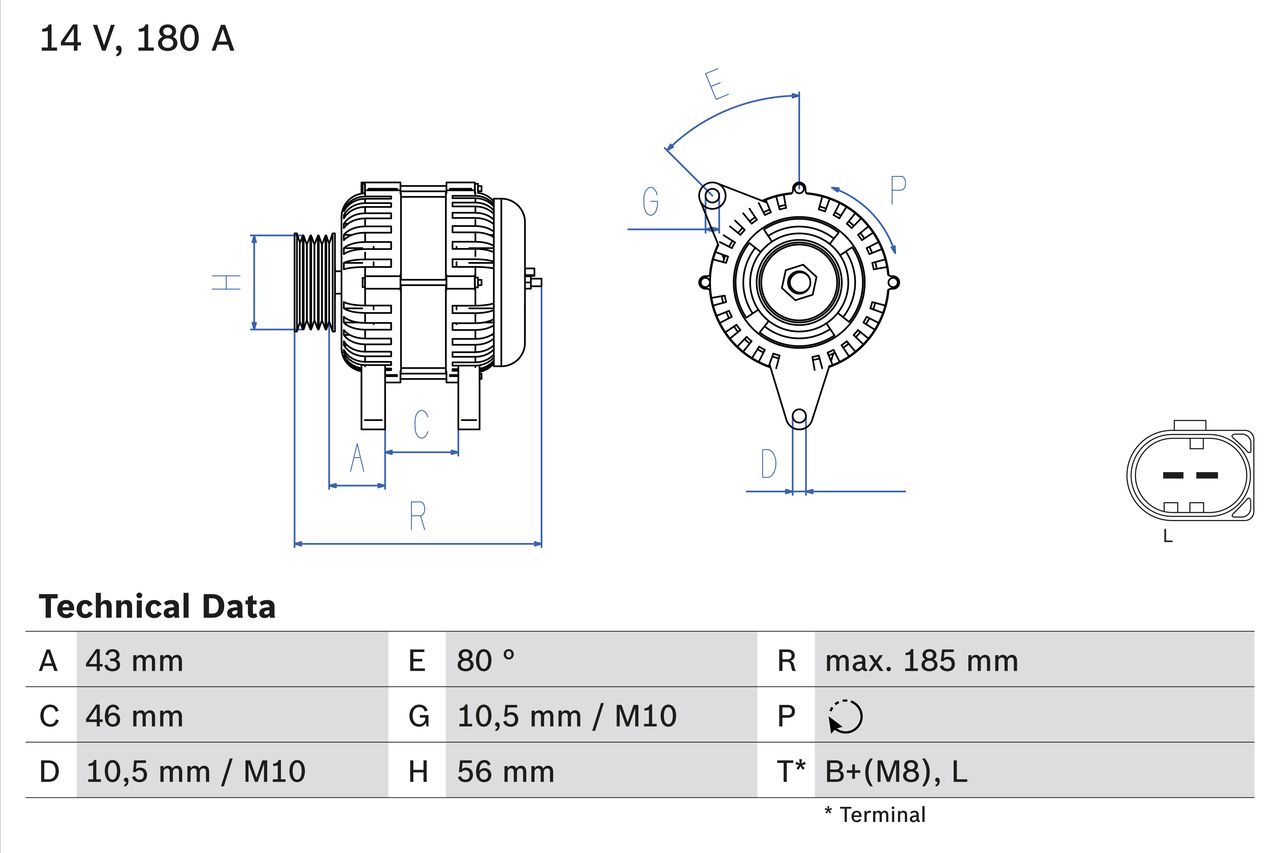 BOSCH 0 986 081 390 Alternator
