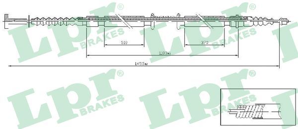 LPR C1238B Cable pull, parking brake