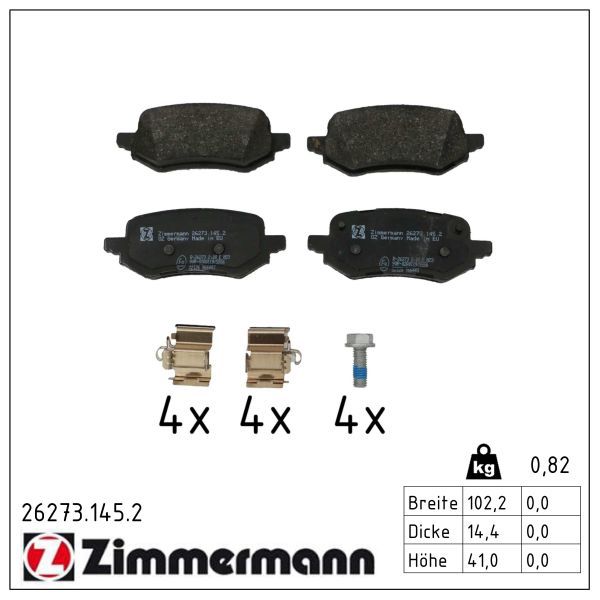 ZIMMERMANN 26273.145.2 Brake pad set, disc brake