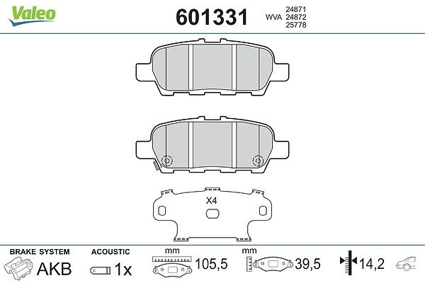 VALEO 601331 Brake pad set, disc brake