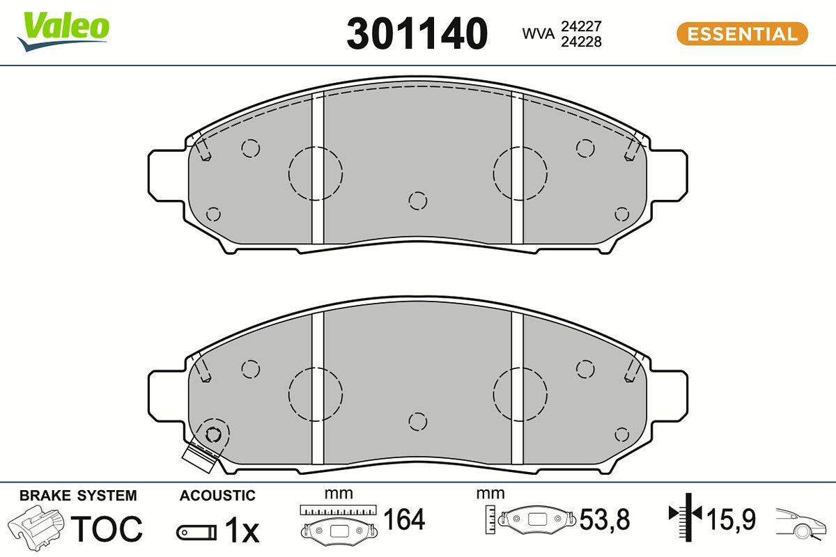 VALEO 301140 Brake pad set, disc brake