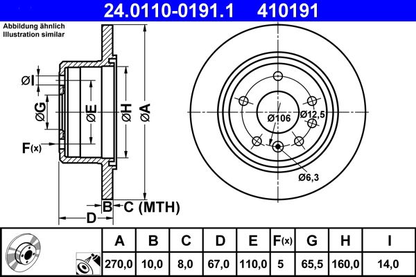 ATE 24.0110-0191.1 Brake disc