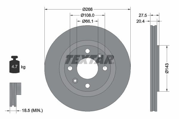 TEXTAR 92048103 Brake disc