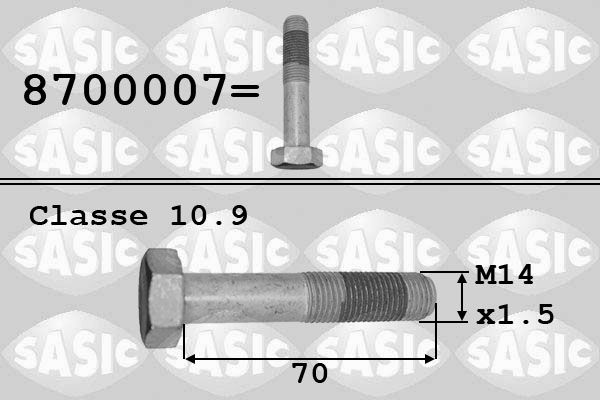 SASIC 8700007 Pulley bolt