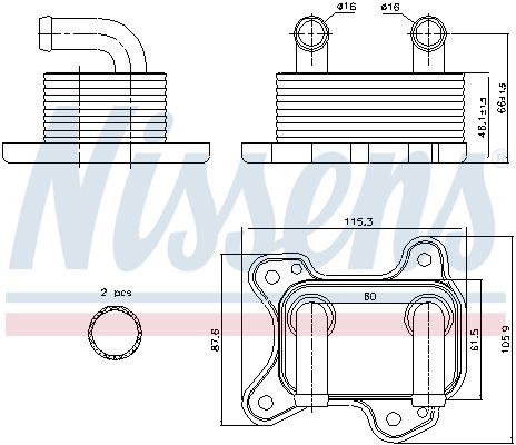 Oil Cooler, engine oil-6