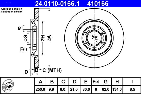 ATE 24.0110-0166.1 Brake disc