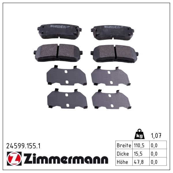 ZIMMERMANN 24599.155.1 Brake pad set, disc brake
