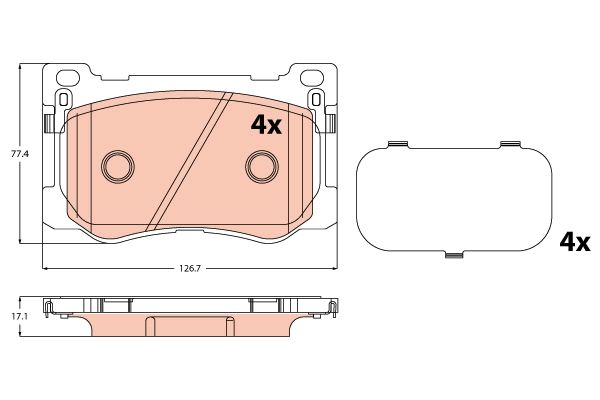 TRW GDB2311 Brake pad set, disc brake