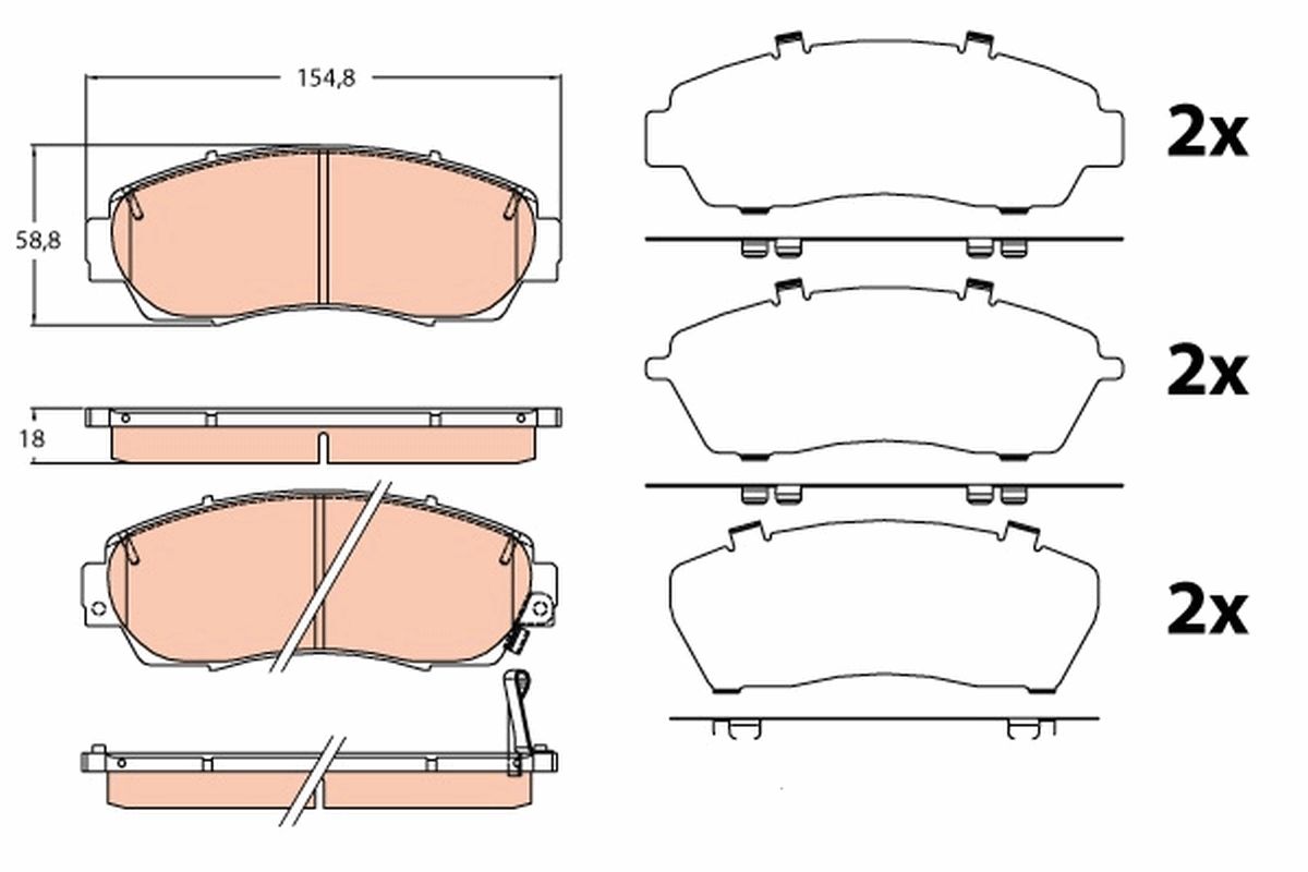 TRW GDB3581 Brake pad set, disc brake