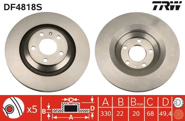 TRW DF4818S Brake disc