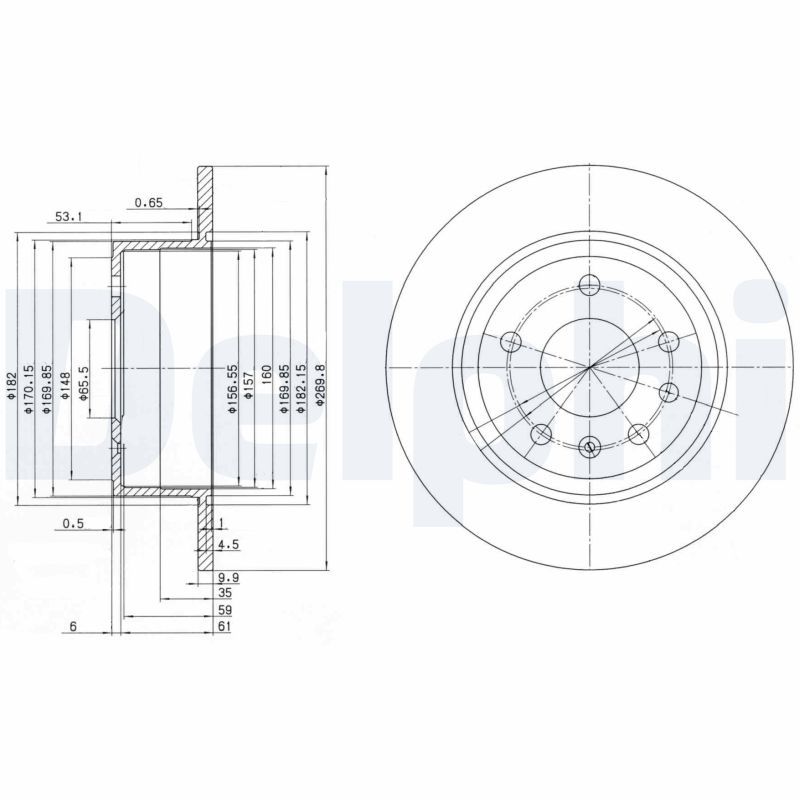 DELPHI BG2381 Brake disc