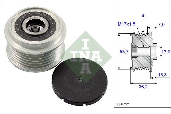 SCHAEFFLER INA 535 0098 10 Alternator freewheel clutch