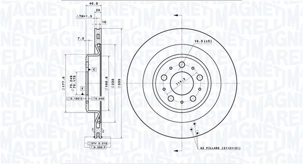 MAGNETI MARELLI 360406212101 Brake disc