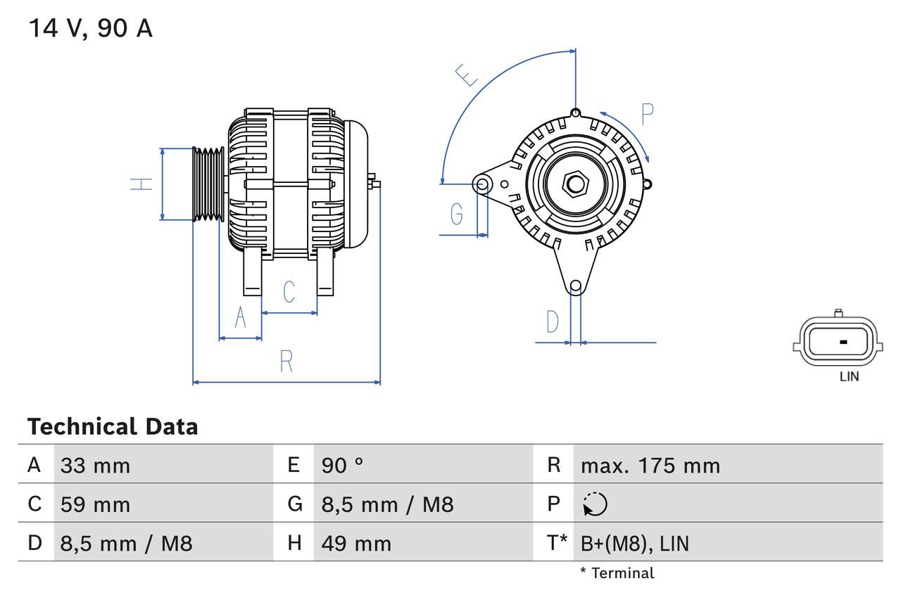 BOSCH 0 986 085 170 Alternator