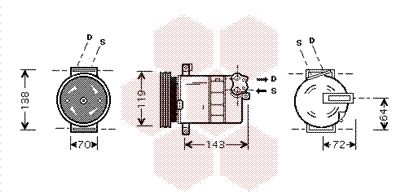 VAN WEZEL 1700K086 Compressor, air conditioning