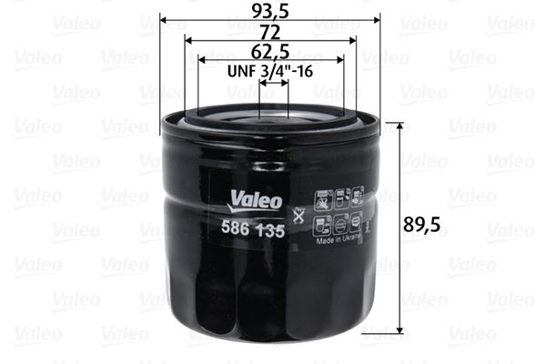 VALEO 586135 Alyvos filtras