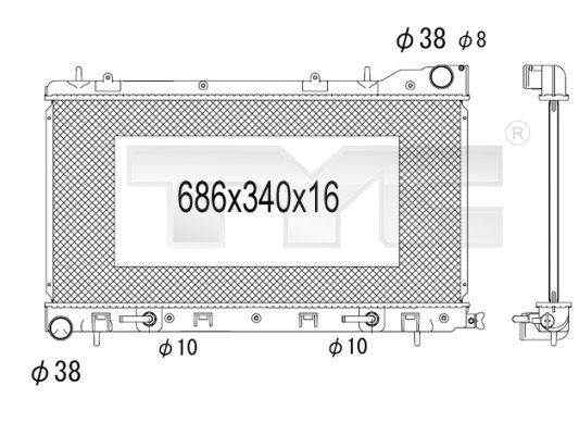 TYC 734-1004 Radiator, engine cooling