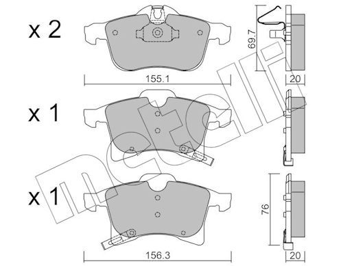 METELLI 22-0539-0 Brake pad set, disc brake