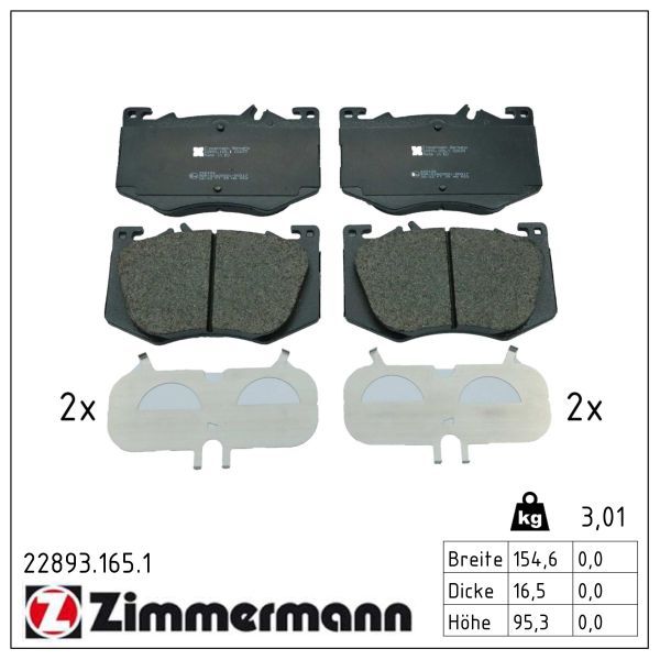 ZIMMERMANN 22893.165.1 Brake pad set, disc brake