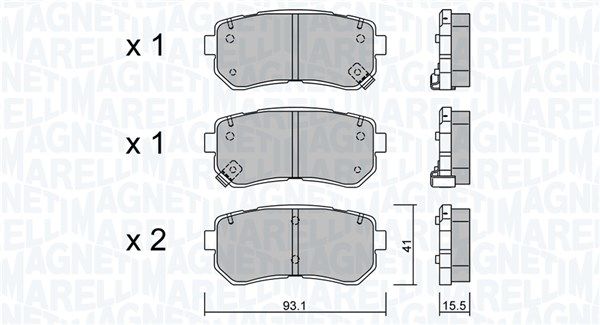 MAGNETI MARELLI 363916060877 Stabdžių trinkelių rinkinys, diskinis stabdys