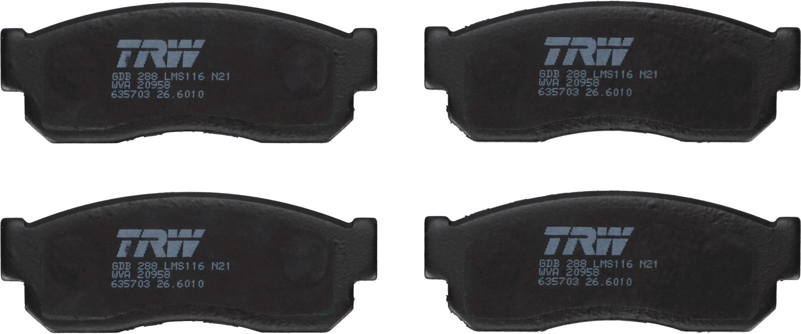 TRW GDB288 Brake pad set, disc brake