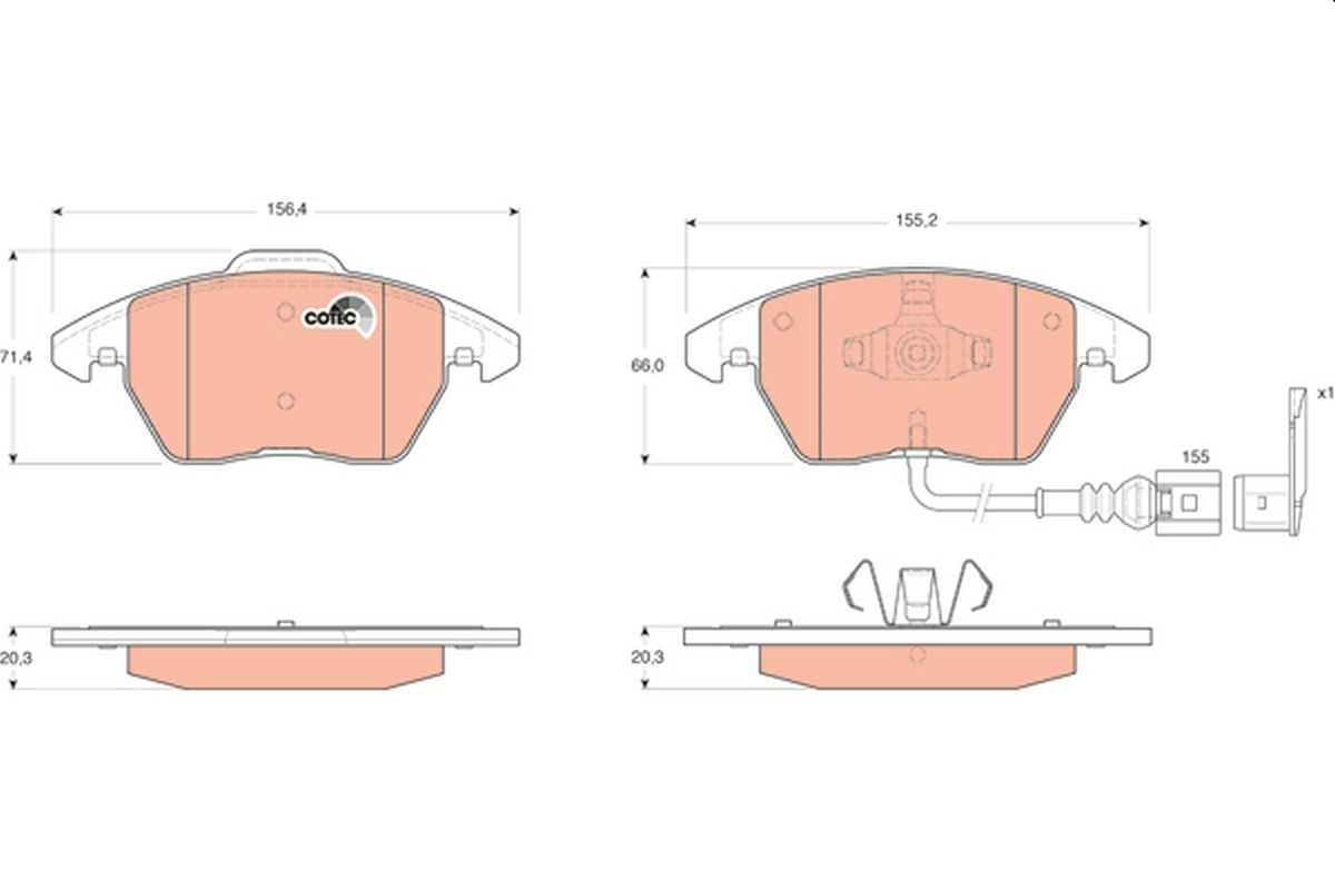 TRW GDB1550 Brake pad set, disc brake