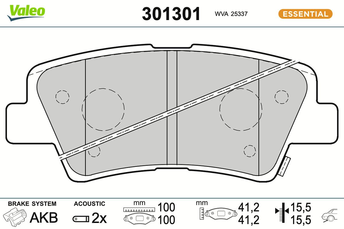 VALEO 301301 Brake pad set, disc brake