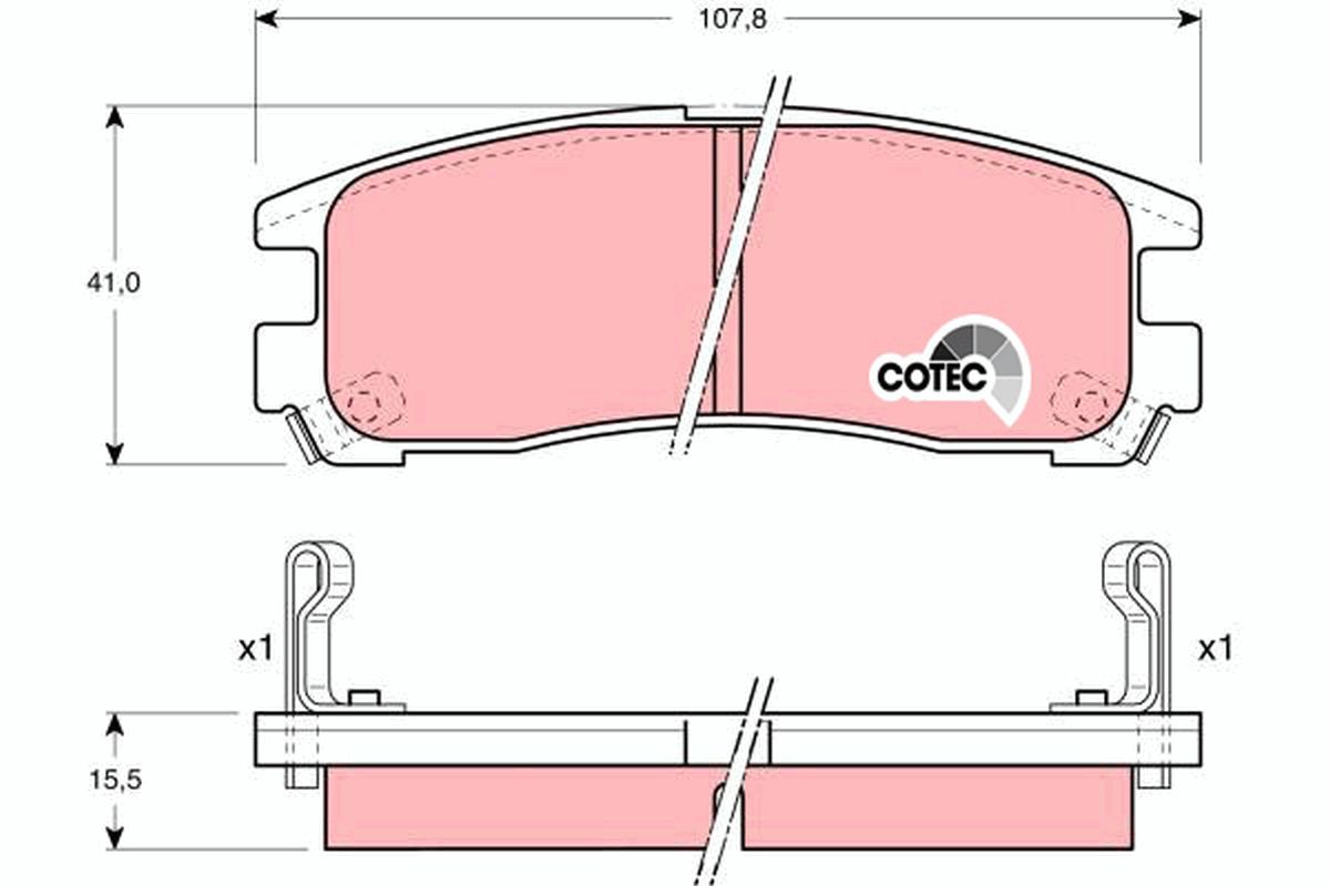 TRW GDB1023 Brake pad set, disc brake