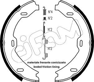 CIFAM 153-241K Brake shoe set, parking brake