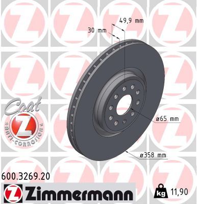 ZIMMERMANN 600.3269.20 Brake disc