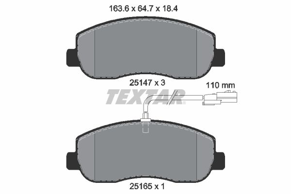 TEXTAR 2514701 Brake pad set, disc brake