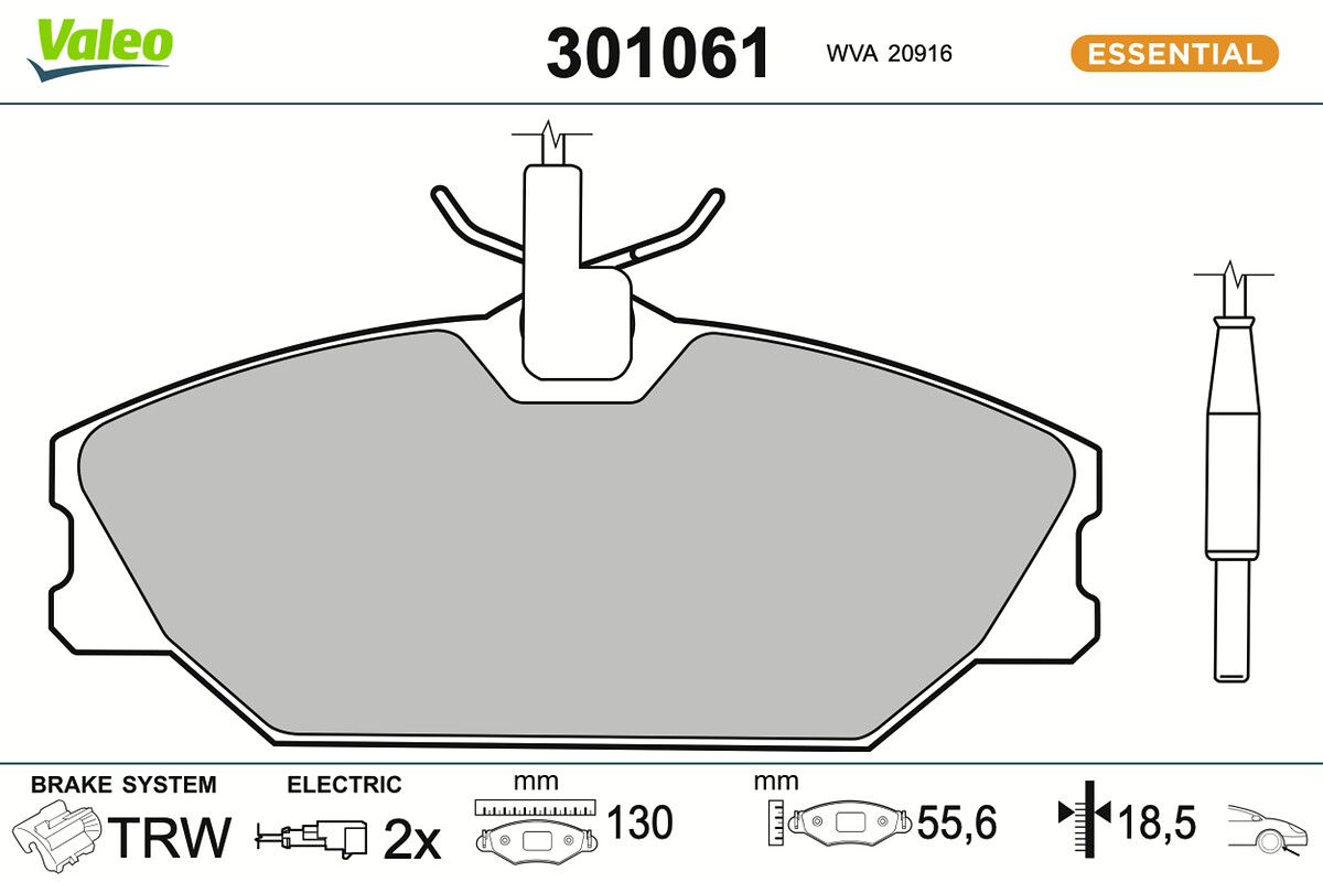 VALEO 301061 Brake pad set, disc brake