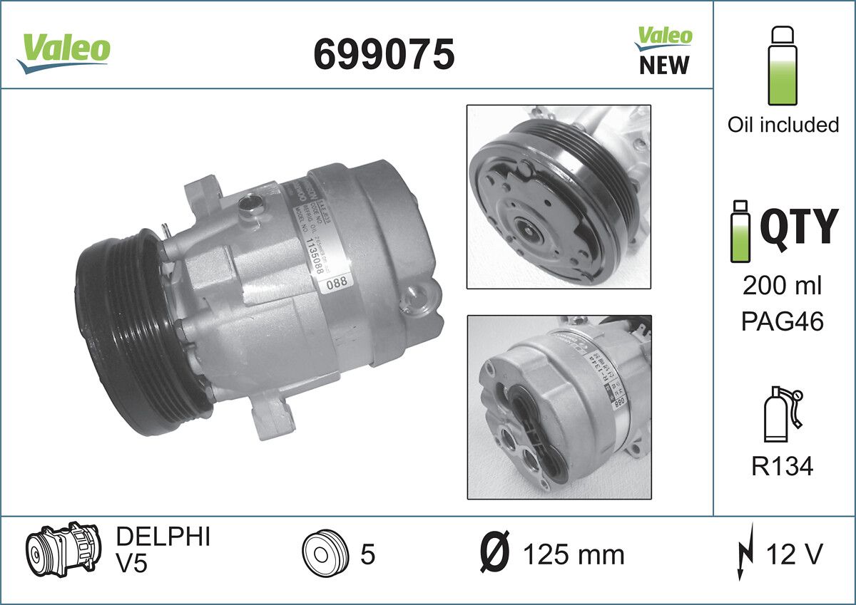 VALEO 699075 Compressor, air conditioning