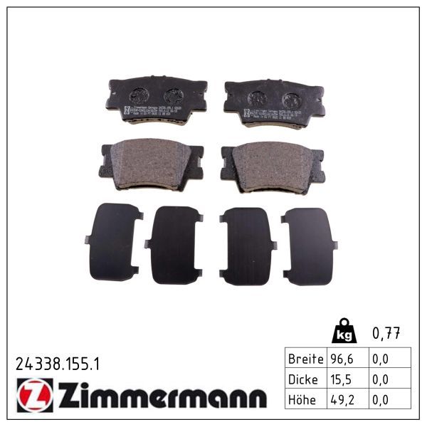 ZIMMERMANN 24338.155.1 Brake pad set, disc brake