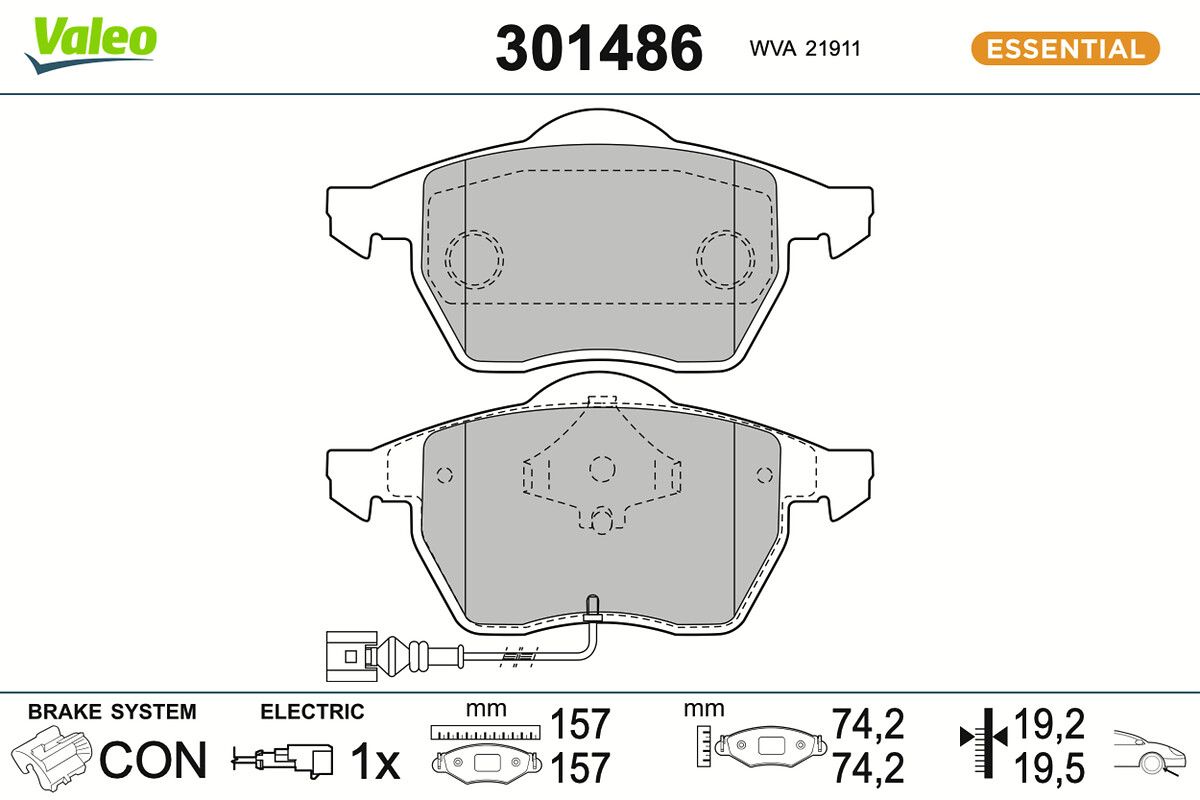 VALEO 301486 Brake pad set, disc brake