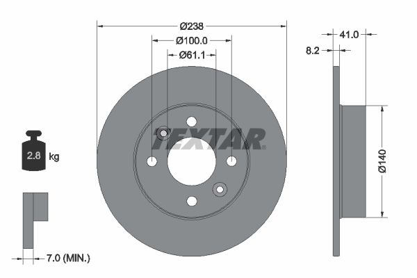 TEXTAR 92036003 Brake disc