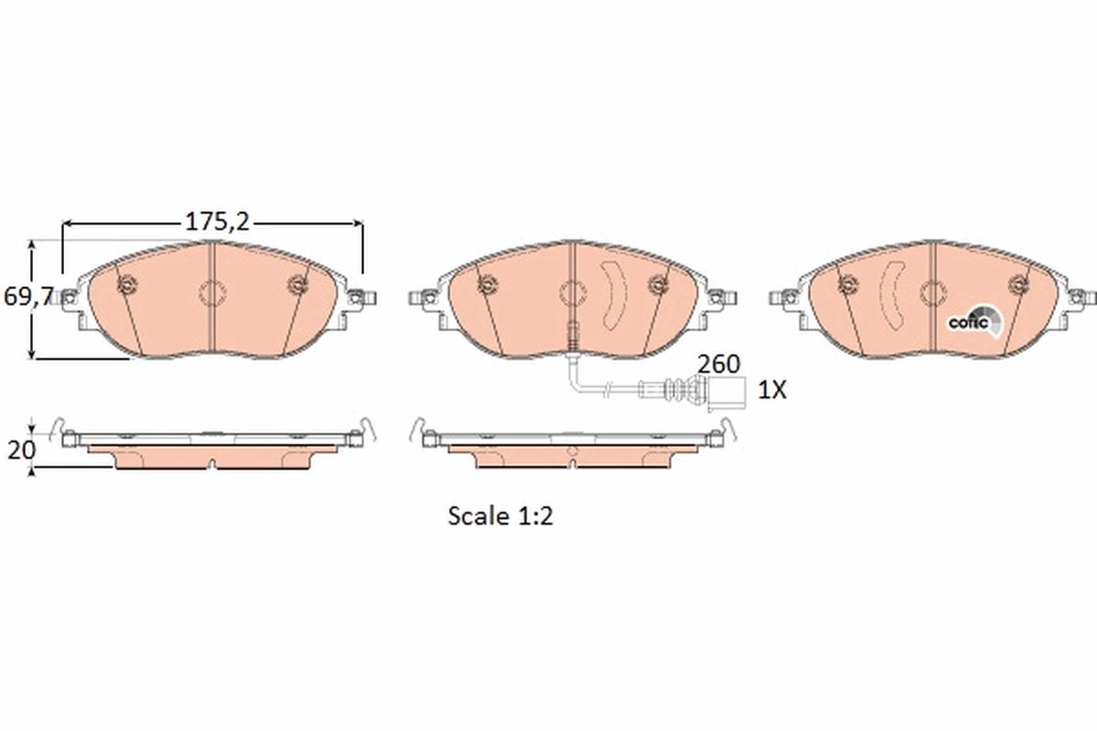 TRW GDB1918 Brake pad set, disc brake