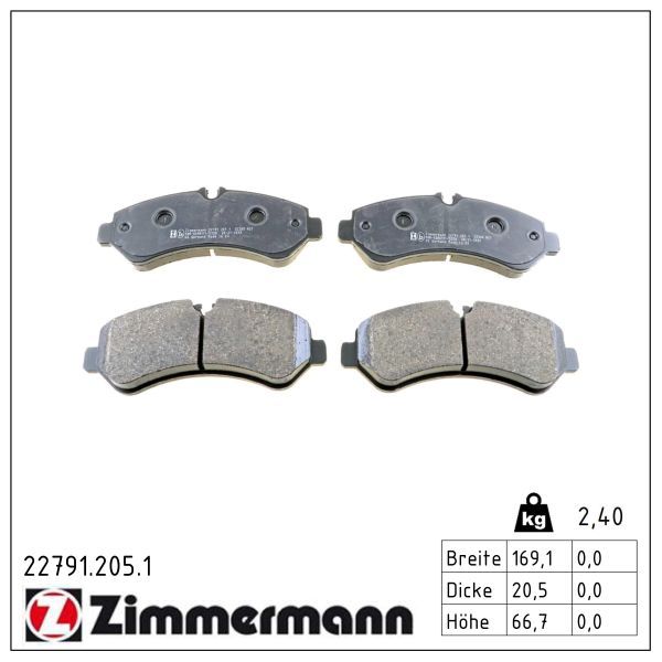 ZIMMERMANN 22791.205.1 Brake pad set, disc brake