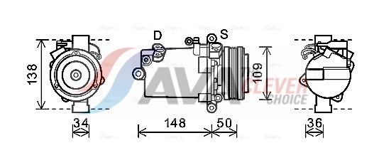 AVA CLEVER CHOICE BWAK408 Compressor, air conditioning