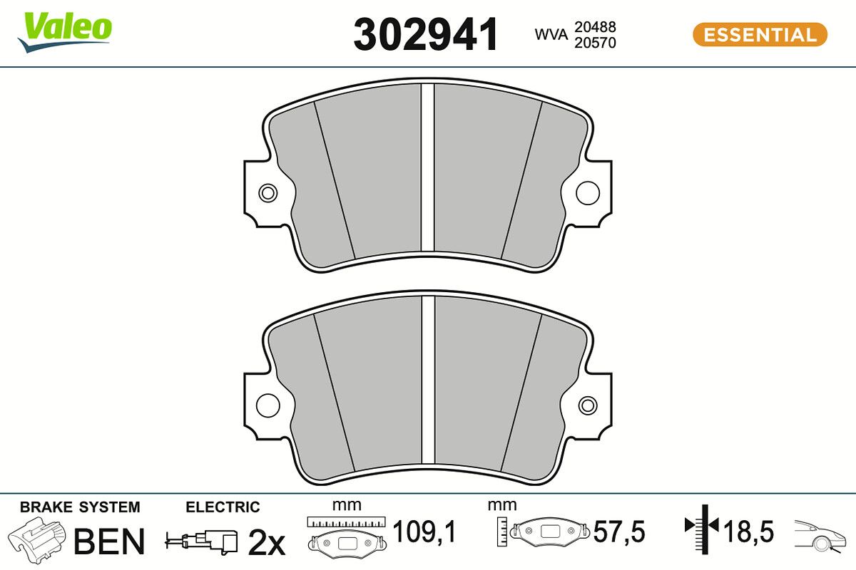 VALEO 302941 Brake pad set, disc brake